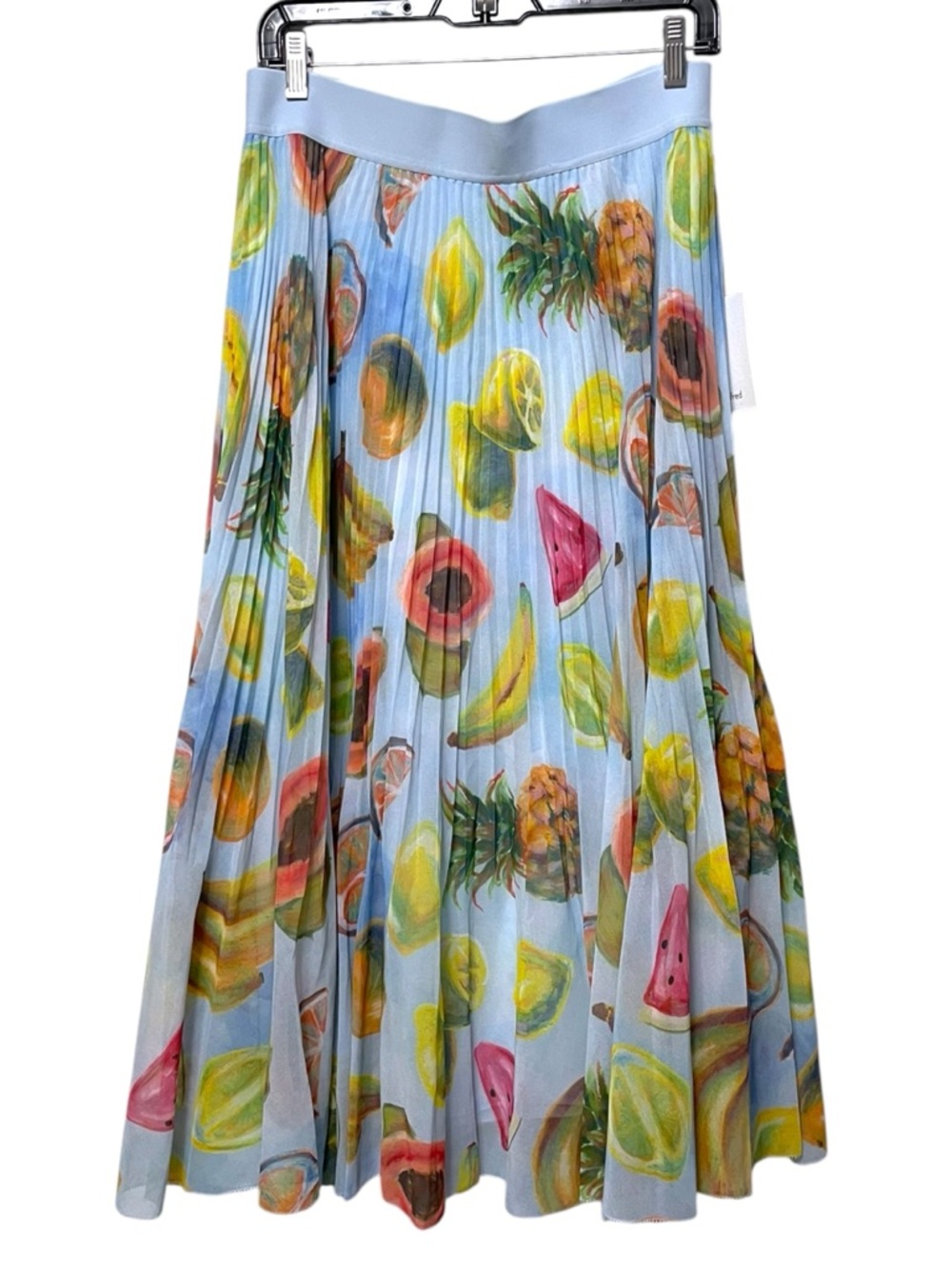 NWT Aritzia WILFRED Twirl Fruit Print Pleated Chiffon Midi Skirt XL - Picture 2 of 7